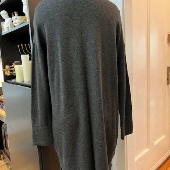 Willi Smith Cowl Neck Knee Length Dress Dark Gray/Black Long Sleeve SZ Large - Picture 2 of 4